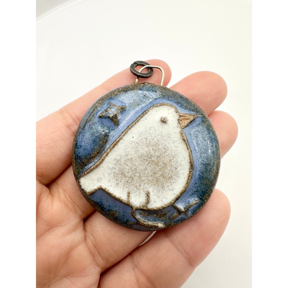 Vintage CUB Denmark glazed ceramic bird Pendant
